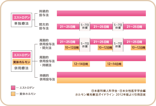 エストロゲン単独療法／エストロゲン・黄体ホルモン併用療法