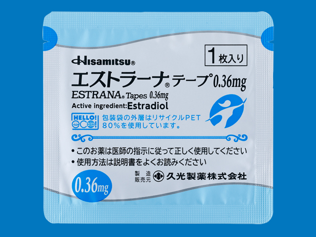 経皮吸収型 エストラジオール製剤 エストラーナテープ0.36mg（使用期限 2024年9月以降）