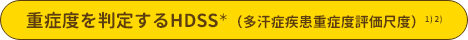 重症度を判定するHDSS＊(多汗症疾患重症度評価尺度）1) 2)